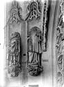 Gisors : Eglise Saint-Gervais-Saint-Protais - Bras nord du transept, statues, rose