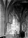 Collonges-la-Rouge : Chapelle des Pénitents - Vue intérieure de la nef : Mur de la dernière travée, côté nord