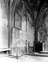 Collonges-la-Rouge : Chapelle des Pénitents - Vue intérieure de la nef : Mur de la dernière travée, côté nord