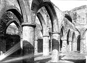 Plougonvelin : Abbaye de la Pointe de Saint-Matthieu (ancienne) - Eglise abbatiale, nef: ruines
