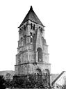 Brantôme : Abbaye (ancienne) - Eglise Saint-Pierre-et-Saint-Sicaire : Partie supérieure du clocher, côté nord-ouest