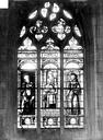 Montluçon : Eglise Notre-Dame - Vitrail de la nef côté sud, baie 3 : Saint Antoine ermite. Education de la Vierge. Saint Antoine de Padoue