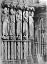 Chartres : Cathédrale Notre-Dame - Portail central de la façade nord : statues-colonnes du piédroit droit