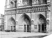Paris 04 : Cathédrale Notre-Dame - Façade ouest : partie inférieure