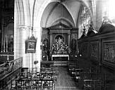 Provins : Abbaye Saint-Ayoul (ancienne) * Eglise - Vue intérieure du bas-côté sud : lambris et autel