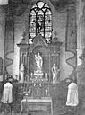 Flêtre : Eglise - Vitrail derrière l'autel : la Vierge