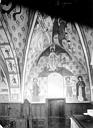 Bagnot : Eglise - Peintures murales du choeur, paroi nord : L'Ange du Jugement. Evêque. Saint Jean-Baptiste et saint Jean l'évangéliste