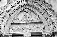 Longpont-sur-Orge : Basilique Notre-Dame-de-Bonne-Garde * Abbaye (ancienne) - Portail de la façade ouest : Tympan et voussures