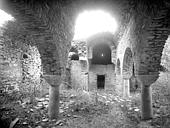 Casteil : Abbaye de Saint-Martin du Canigou (ancienne) - Eglise : Vue intérieure de la nef vers le choeur