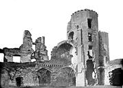 Lagarde : Château (ruines) - Tour et façade intérieure