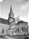 Aix-d'Angillon (Les) : Eglise collégiale Saint-Germain - Abside et clocher, côté sud-est