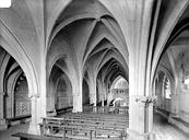 Flavigny-sur-Ozerain : Eglise Saint-Genest - Vue intérieure des tribunes : Nef centrale