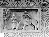 Ruffey-lès-Beaune : Eglise Saint-Léger - Bas-relief en pierre : Fuite en Egypte