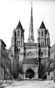 Dijon : Cathédrale Saint-Bénigne - Ensemble ouest. Flèche en cours de construction