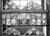 Toul : Cathédrale Saint-Etienne (ancienne) - Vitrail du transept nord, fenêtre D, panneau médian et bordures