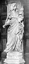 Dijon : Chartreuse de Champmol (ancienne) - Portail de l'ancienne église. Statue du trumeau : La Vierge à l'Enfant
