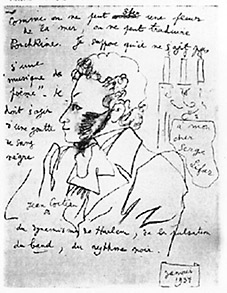 Portrait de Pouchkine par Jean Cocteau