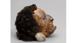 Tête maorie momifiée, collection du musée national de la marine