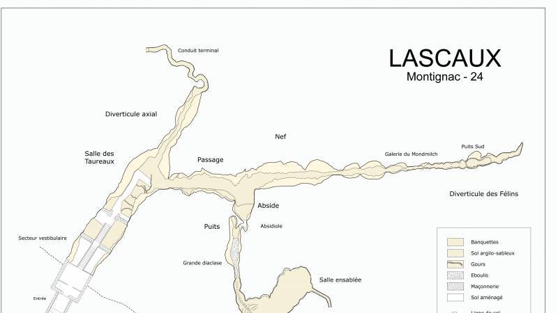 Topographie de la grotte de Lascaux