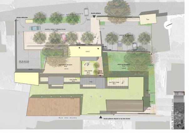 Largentière, plan de masse du projet de pôle jeunesse