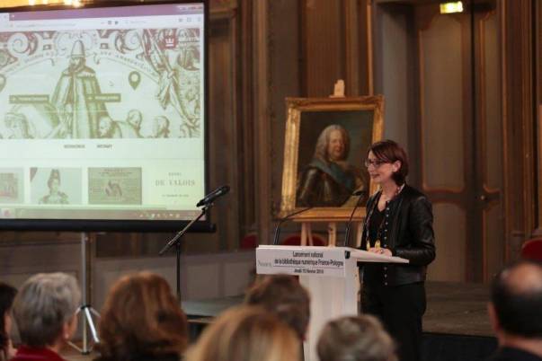 Présentation de la bibliothèque numérique France-Pologne par la Présidente de la Bibliothèque Nationale de France