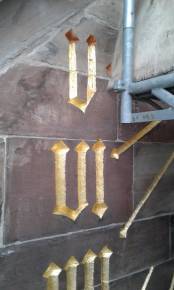 Cathédrale de Strasbourg - bras Sud du transept - cadran solaire, détail