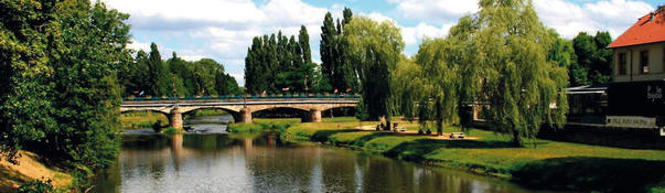 Vue d'un pont sur la Meurthe à Lunéville
