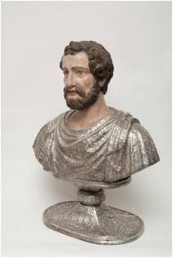 Buste-reliquaire de saint Justin. Argent sur âme de bois