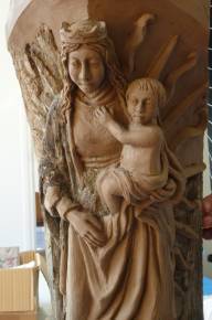 La vierge aux rayons, restauration étape1 modelage