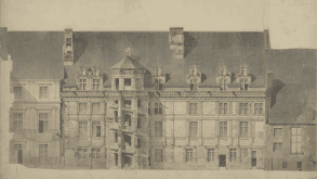 Château de Blois, Loir-et-Cher, Aile et escalier François 1er : Élévation côté cour avant restauration, Félix Duban