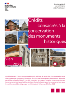Couverture du bilan 2022 des crédits consacrés à la conservation des monuments historiques