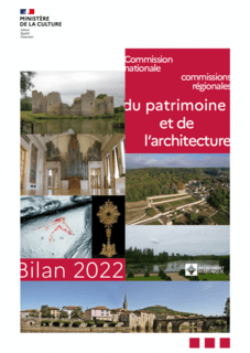 Couverture du bilan 2022 de la Commission nationale du patrimoine et de l'architecture & des commissions régionales du patrimoine et de l'architecture