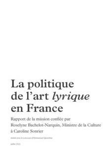 La politique de l'art lyrique en France