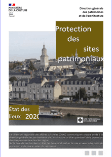 Couverture du bilan : Protection des sites patrimoniaux - État des lieux 2020