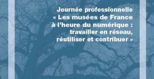 Affiche de la Journée professionnelle "Les musées à l'heure du numérique : travailler en réseau, réutiliser et contribuer", Paris, 7 juin 2013