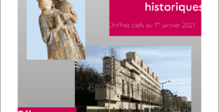 Couverture du bilan : La protection au titre des monuments historiques - Bilan 2020 - Chiffres clefs au 1er janvier 2021