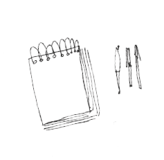 croquis d'un carnet et de stylos