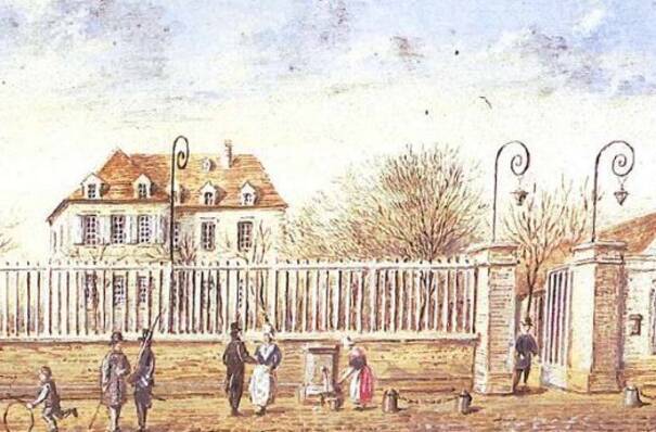 Aquarelle représentant une vue du vieux Dieppe (1855)