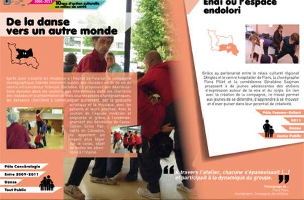 Une page de document présentant les 10 ans du réseau Culture-Santé en Basse-Normandie