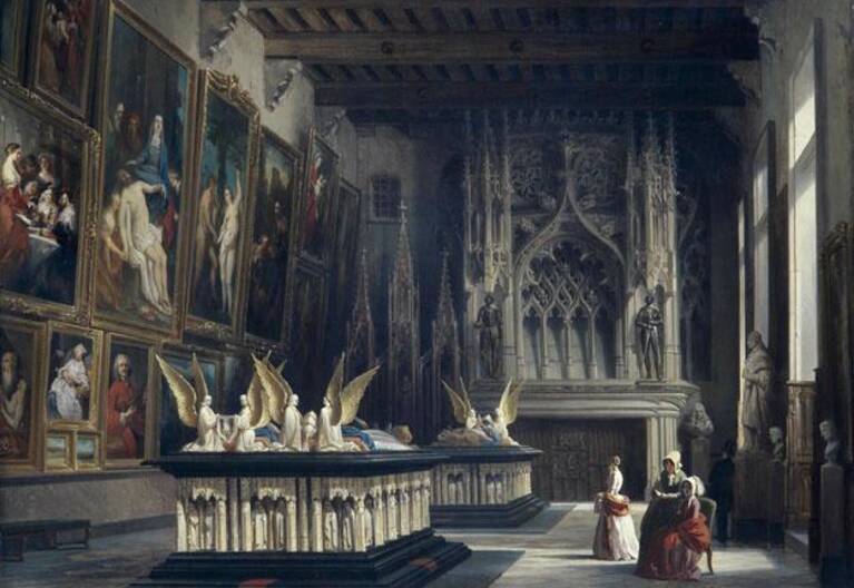 MATHIEU Auguste, La Salle des Gardes au Musée de Dijon, en 1847, huile sur toile, 1847, Dijon, musée des beaux-arts © François Jay - musée des beaux-arts de Dijon