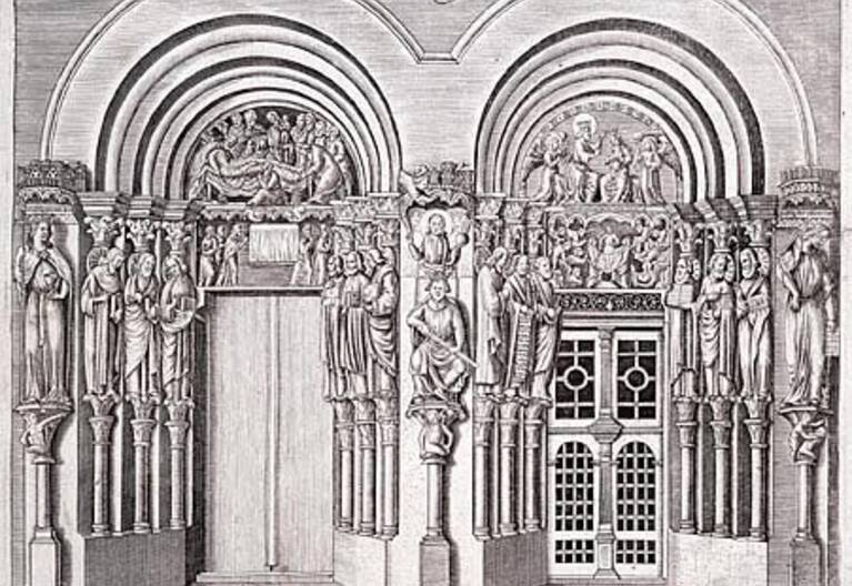 Isaac Brunn, Le portail sud de la cathédrale, 1617, gravure sur cuivre, Strasbourg, Cabinet des Estampes et des Dessins