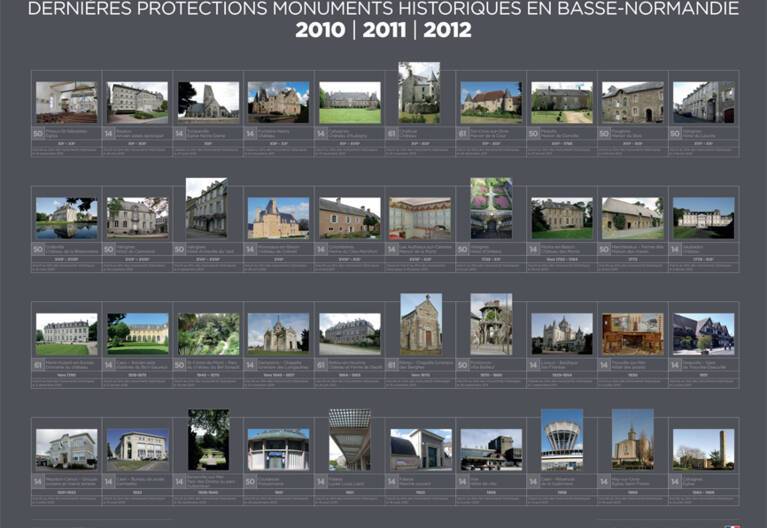 Les dernières protections au titre des monuments historiques en Basse-Normandie de 2010 à 2012