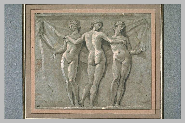 Anonyme italien, Les trois Grâces, 17e siècle, Paris, musée du Louvre département des Arts graphiques / Photo RMN-GP