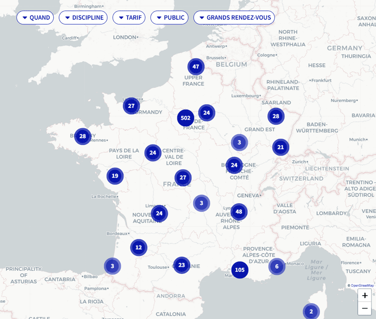 Carte Olympiade culturelle