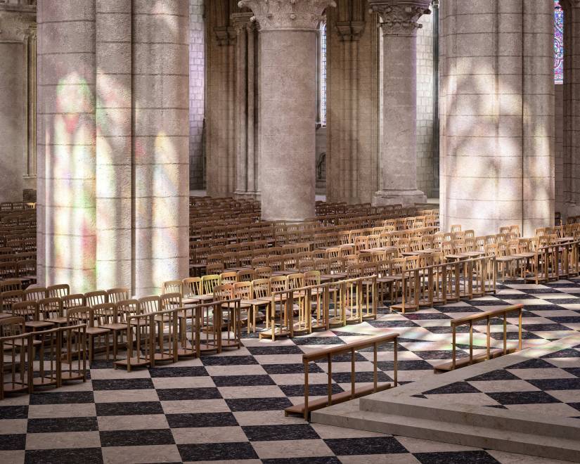 photo de l'intérieur de notre dame avec les nouvelles assises