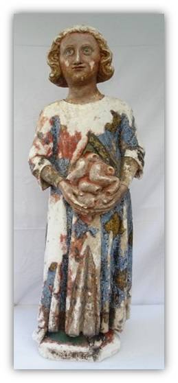 Jouy-Mauvoisin - Statue Saint Mammès de Césarée.jpg
