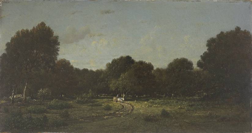 peinture arbres paysage campagne