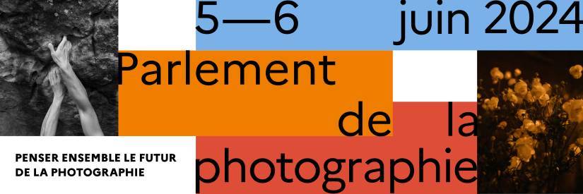 Affiche bleue et orange du cinquième Parlement de la photographie