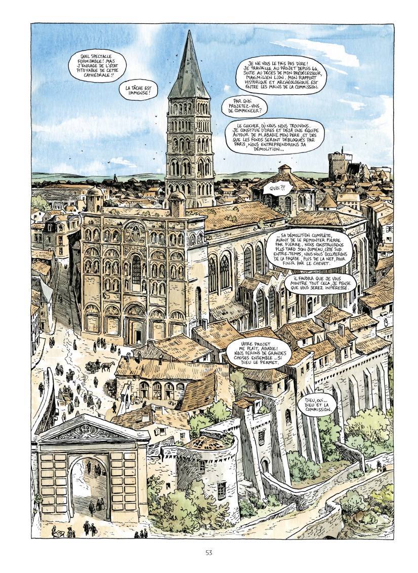 Planche BD Paul Abadie_cathédrale d'Angoulême avant travaux @ Olivier Thomas.jpg