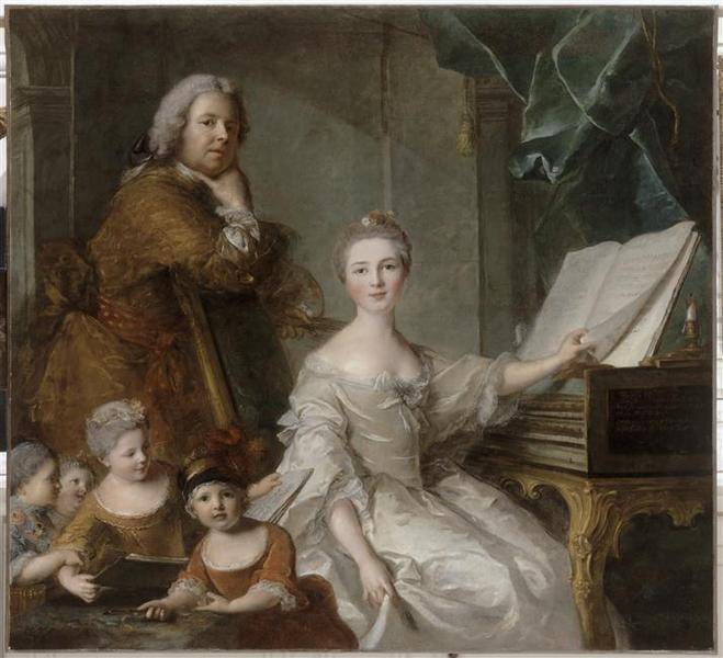 Nattier Jean Marc, Jean-Marc Nattier et sa famille, huile sur toile, 3e quart 18e siècle, Versailles, musée national des châteaux de Versailles et de Trianon© Gérard Blot ; Réunion des musées nationaux - utilisation soumise à autorisation